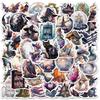 10/50Pcs Ink Painting Style Witch Stickers Goth Sorcerer Witch Graffiti Stickers for DIY Luggage Laptop Skateboard Motorcycle Bicycle Stickers