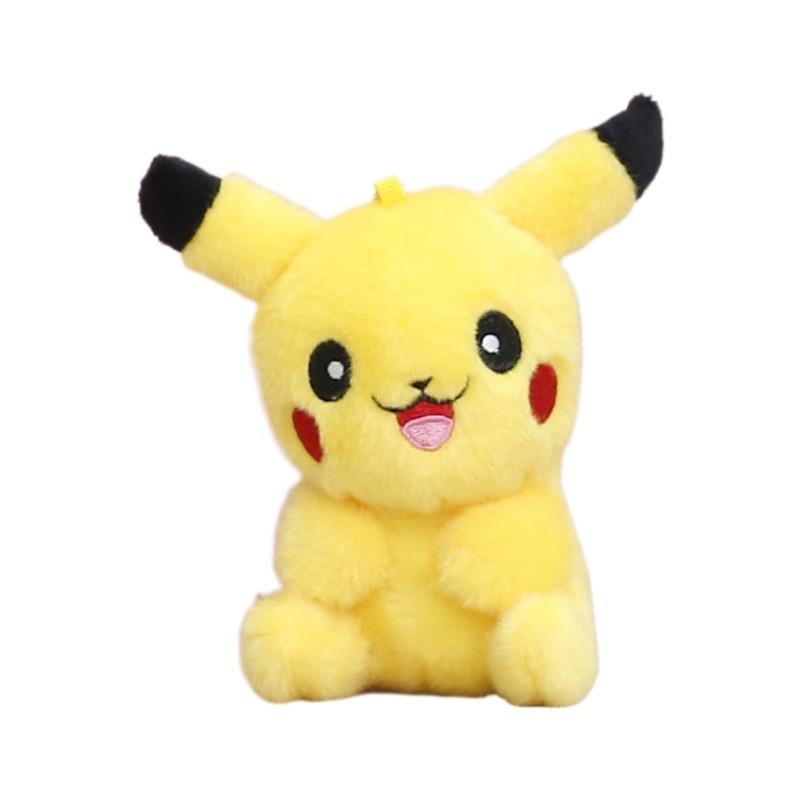 Entzückender und niedlicher langhaariger Pikachu Plüschtier-Schlüsselanhänger Weicher und kuscheliger Anhänger