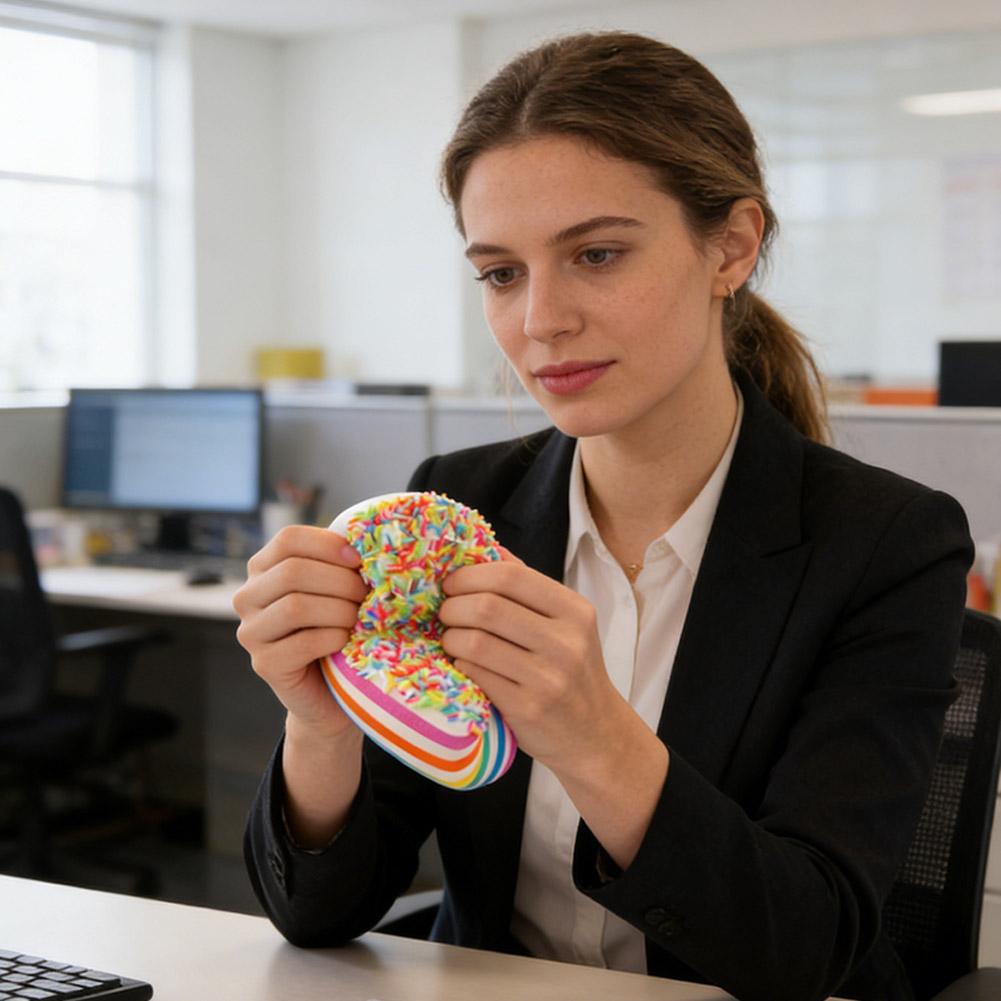 Regenbogenkuchen Squishy Spielzeug Langsamer Rückprall Streuselkuchen Stressabbau Knetspielzeug für Kinder Erwachsene