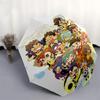 1pc Jazuma Eleven Chibi Characters Outdoor Umbrella - Automatic Opening/Closing, Portable 3-Fold Design with 8-Bone Iron Frame - Perfect Gift for Fans