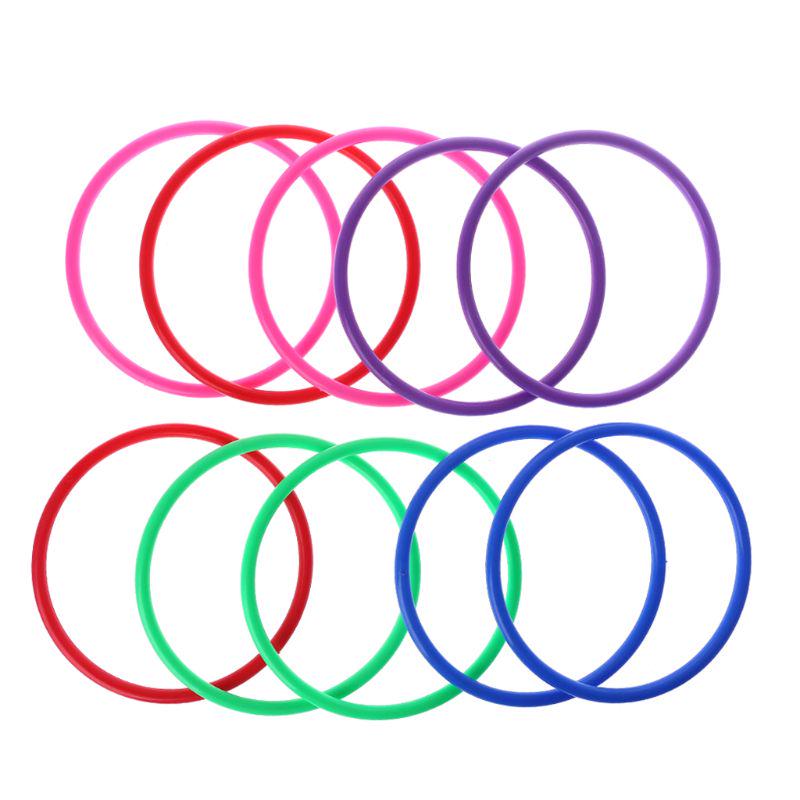 10 Pcs Plastic Toss Rings Target Throw Carnival Backyard Park Games Kids Intelligence Development Educational Exercise Toy