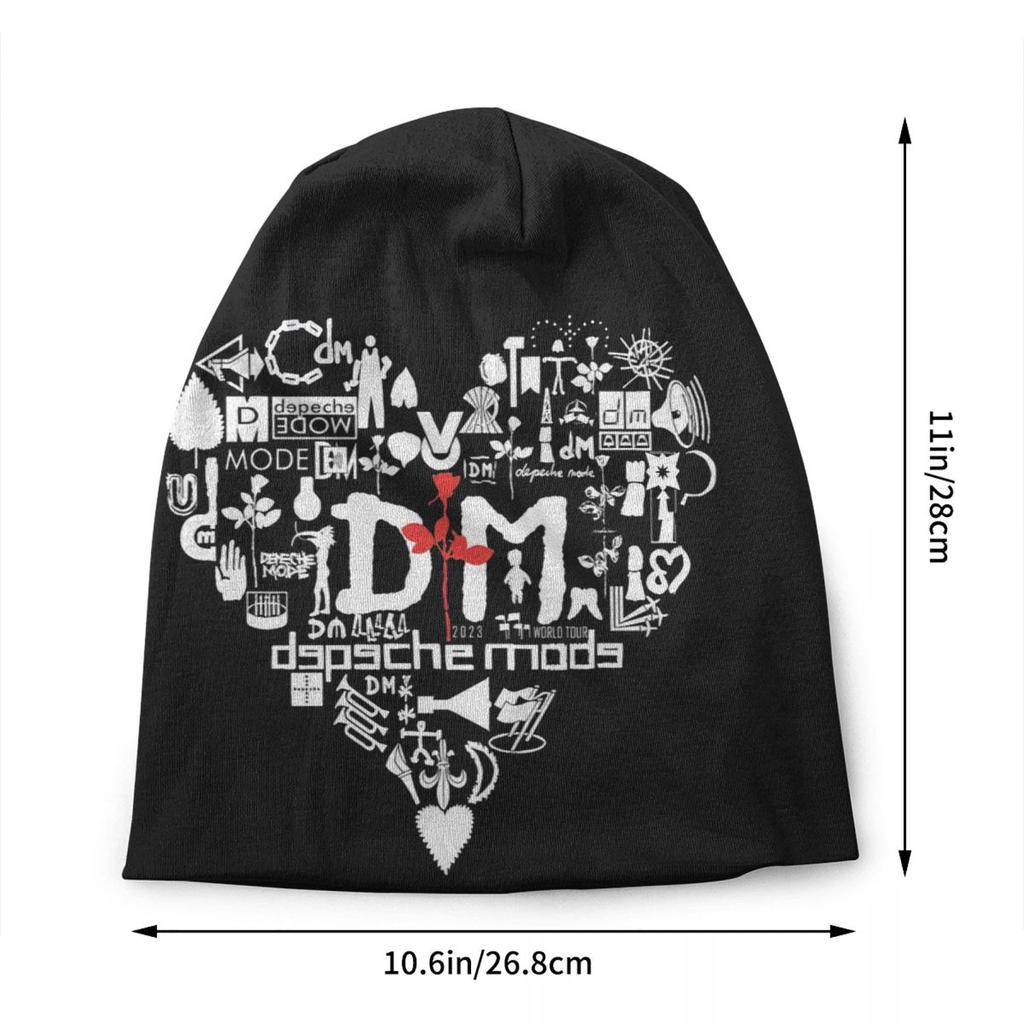 Vlastní Depeche Cool Mode Elektronická Rocková Čepice Beanie Unisex Zimní Teplá Čepice Čepice Pletené Čepice Venkovní Čepice Beanie