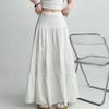 Spring Summer Ankle Length Skirt Fairy Skirt Autumn Korean White Y2k Skirt with Elastic Waist Loose Mid Length Design Skirts