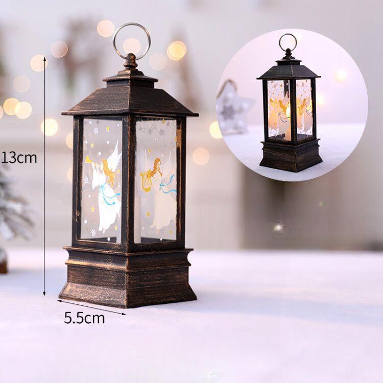 Christmas Wind Lamp Interior Light Small Wind Lamp Flame Lamp Square Lamp Candle Lamp Led Electronic Lamp Christmas Decoration Ornament
