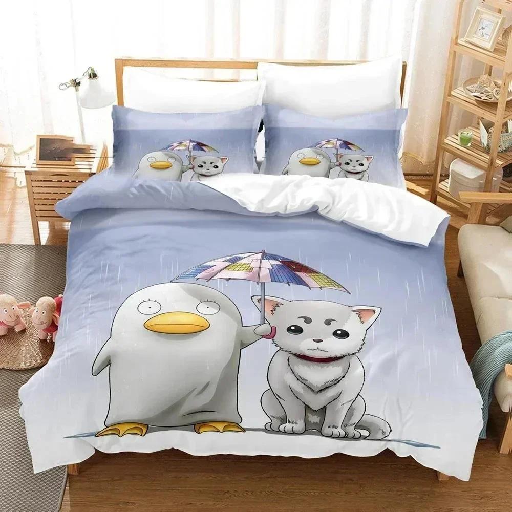 3D Gintama Bedding Set Anime Gintoki Sakata Bedding Set Printed With Pillowcase Duvet Cover Soft Queen King Size Bedclothes Home