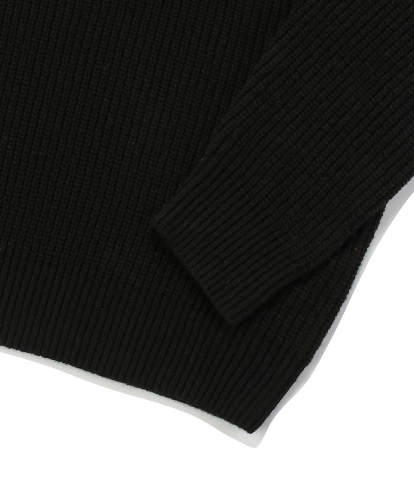 COLUMBIA UNIVERSITY 1754 Crown Overfit Half Zip-Up Sweater Black