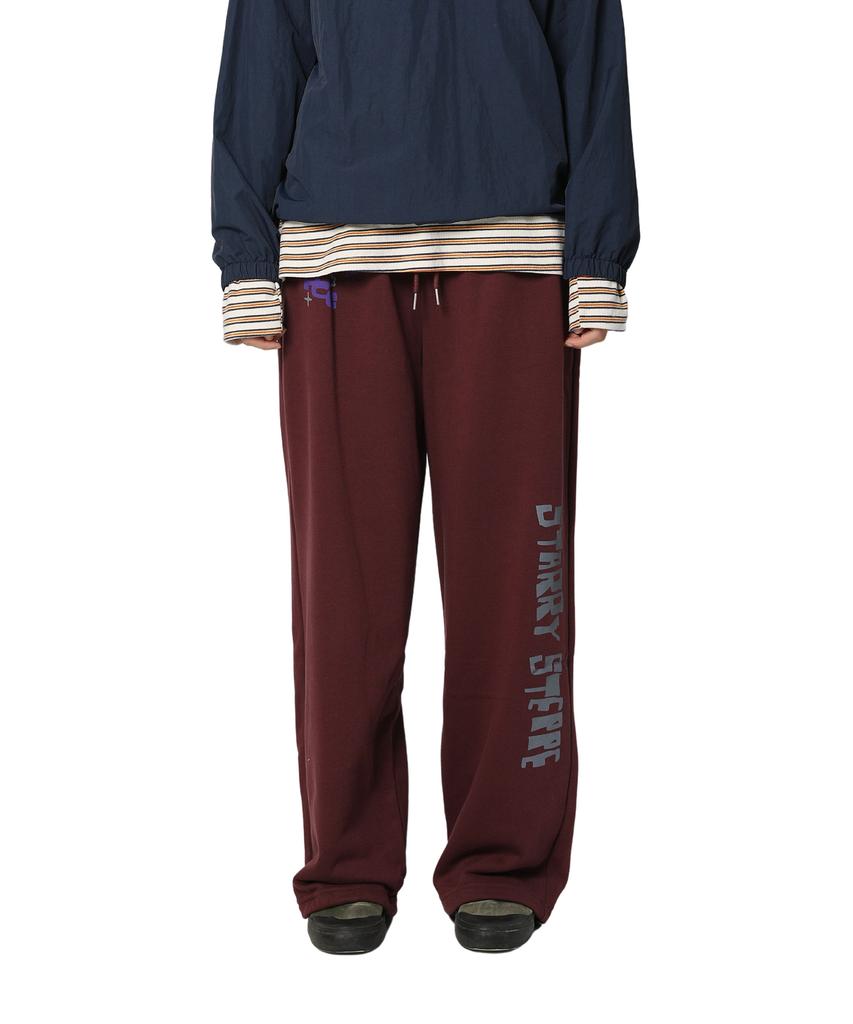 PEACE MAKER Starry Steppe Donkey Sweat Pants (Burgundy)