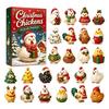 Advent Calendar for Kids 24 Days Chicken Figures Calendar, Farm Animals Countdown Cute Surprise Animal Figurines Boxes with Hen And