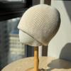 New Rabbit Woolen Hat for Men and Women Autumn and Winter Knitted Plush Striped Solid Color Dome Versatile Warm Hat for Couples