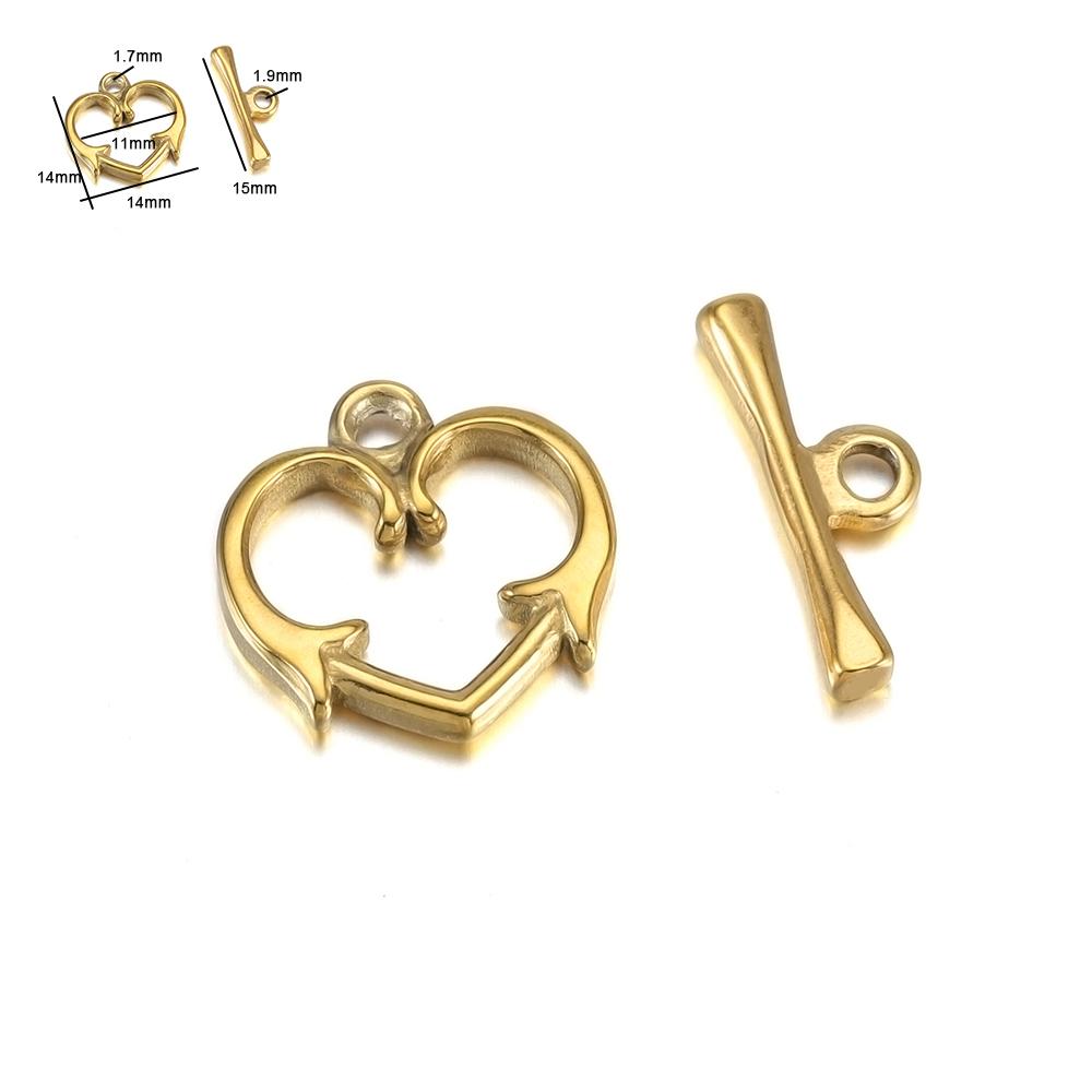 3-6 Set Guld Färg Rostfritt Stål Fästarmband Toggle Lås Spänne Koppling För Smyckestillverkning OT Lås DIY Tillbehör