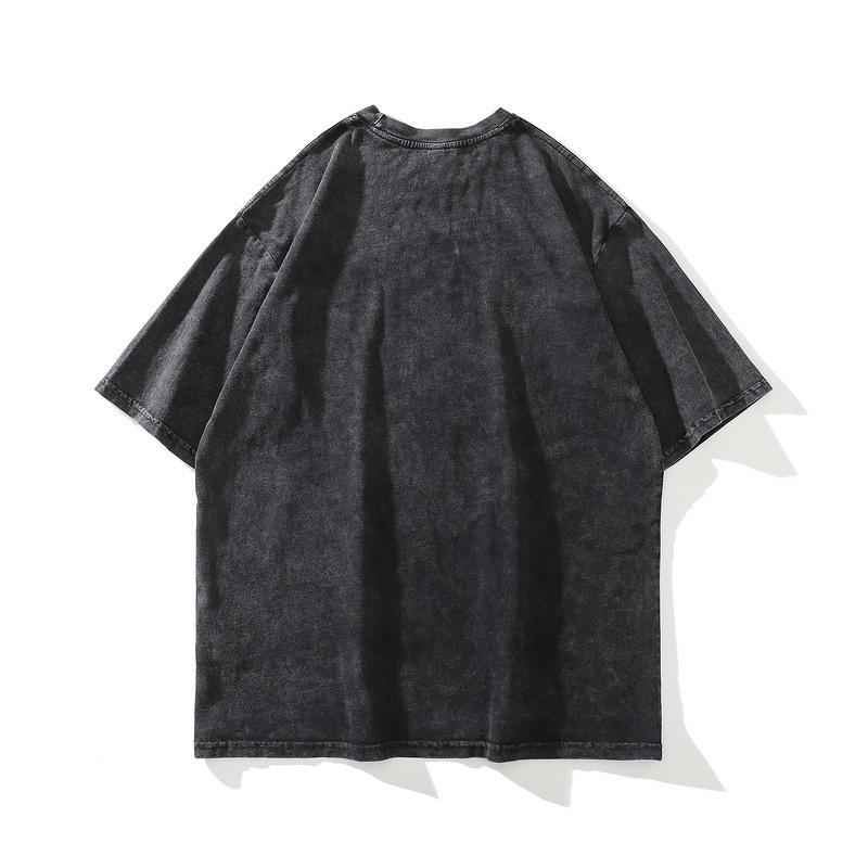 Summer New Washed Old Bones Bone Printing Loose High Street Tide Brand Short-Sleeved T-Shirt For Men And Women