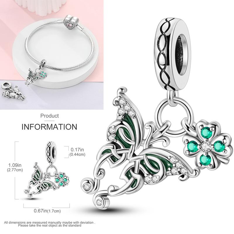 Copper Metal Dragonfly Butterfly Pendant Bead Component Charm Bead Components Bead Component Compatible With Authentic Original Bracelet High Quality