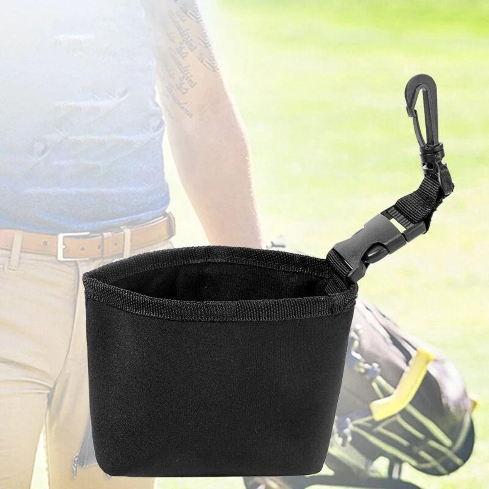 Easy To Carry Golf Cleaning Bag With Detachable Clip Golf Club Wash Bag  For Club Grooves