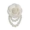 1PC Sieraden Cadeau Broche Pin Parel Kwastje Vintage Camellia Bloem Stof Corsage Dames