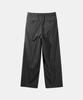 ASP Striped Single-Pleat Wide Slacks - Charcoal Gray