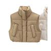 2026 Autumn and Winter New Thick Loose Short Sleeveless Casual Cotton Vest Waistcoat Stand-up Collar Vest Women N01