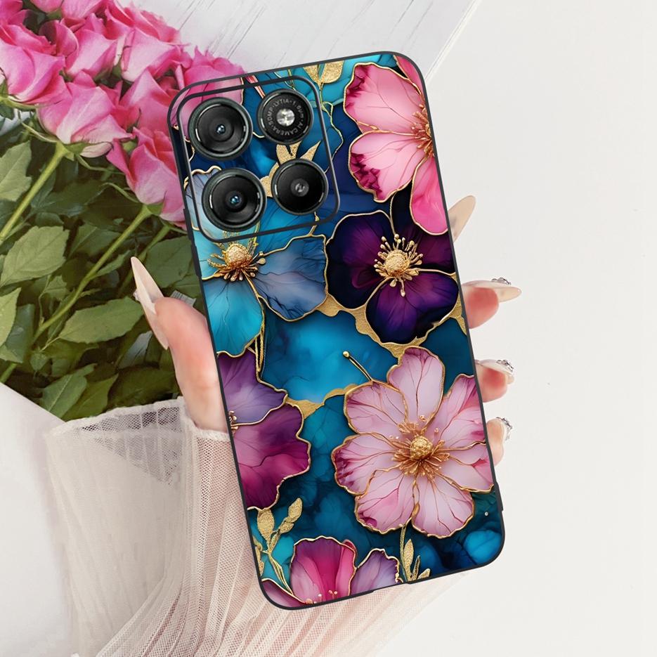 Für Motorola Moto G15 Power Case MotoG17 Luxuriöses Schmetterlingsbemaltes Cover Weiche TPU Handyhülle Für Motorola G17 Power MotoG15 Hülle