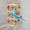 Bunte hängende Holzpapageien-Kauspielzeuge, bissfester Papageien-Schaukelsitz mit Glöckchen, mehrstöckiger Vogelkäfig, Vogel-Klettergerüst