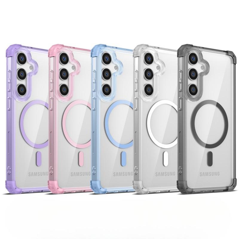 Adequado para Samsung S25 Capa de Telefone Magnética Transparente Capa de Proteção para Carregamento Sem Fio Samsung Note20 Ultra