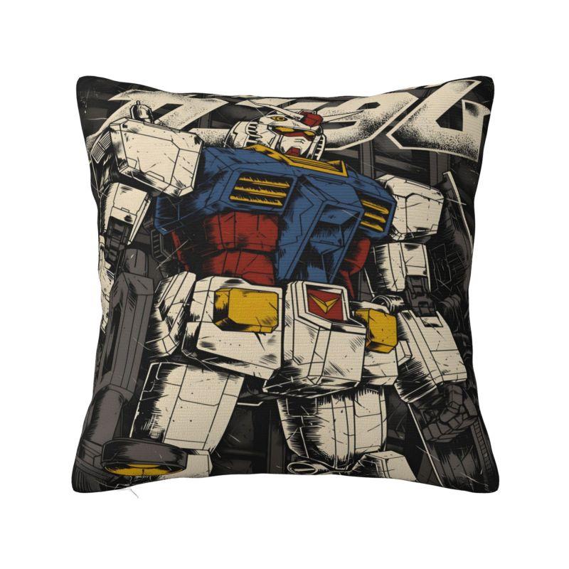 Custom Gundams Robot Anime Pillow Case Game Manga Chair Cushion Cover Square Pillowcase