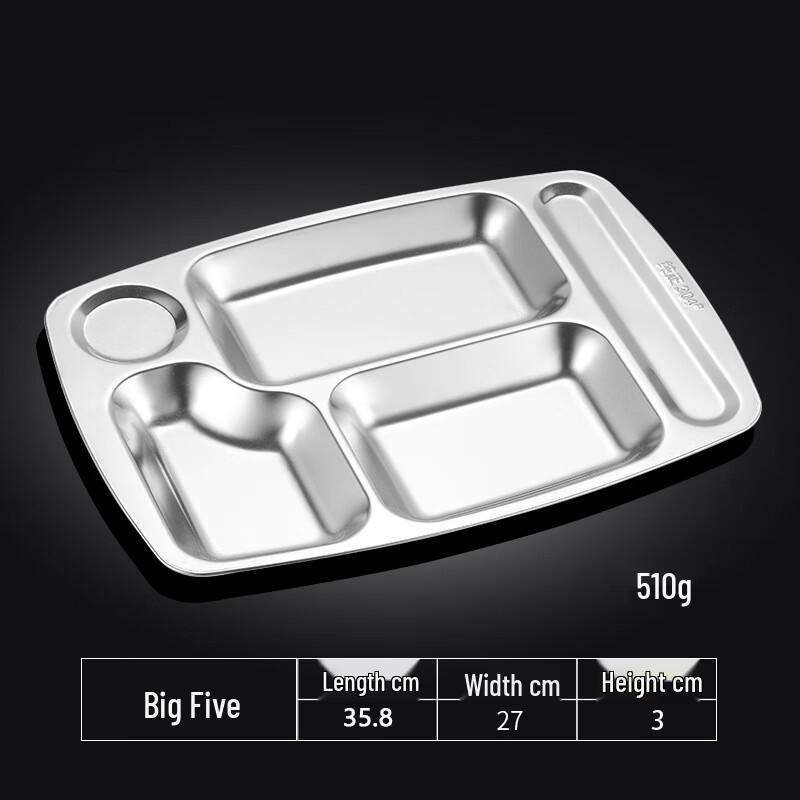 304 Stainless Steel Compartment Meal Tray