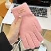Warm Sport Cycling Gloves Thick Plush Full Finger Mittens New Knitted Gloves  Women
