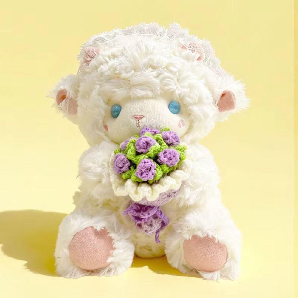 Stuffed Animals Stuffed Lamb Doll Lace Headband Stuffed Little Sheep Sheep Plush Toy  Home Decor