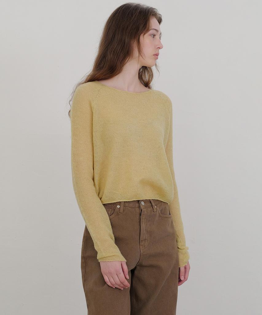 ANDNEEDS Boat Neck Sheer Knit (Olive)