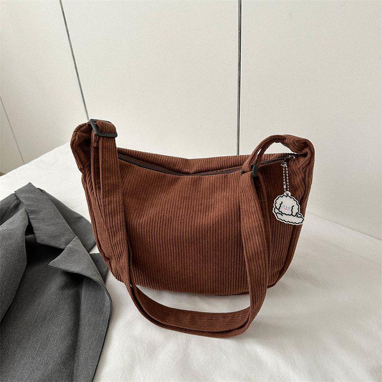 Corduroy Korean-Chic Literary Crossbody Bag for Women
