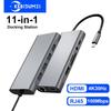 USB C Docking Stations 11-in-1 USB C HUB Type C To 4K HDMI Adapter USB 3.0 Splitter with PD/RJ45/3.5mm/TF/SD For Laptop Macbook