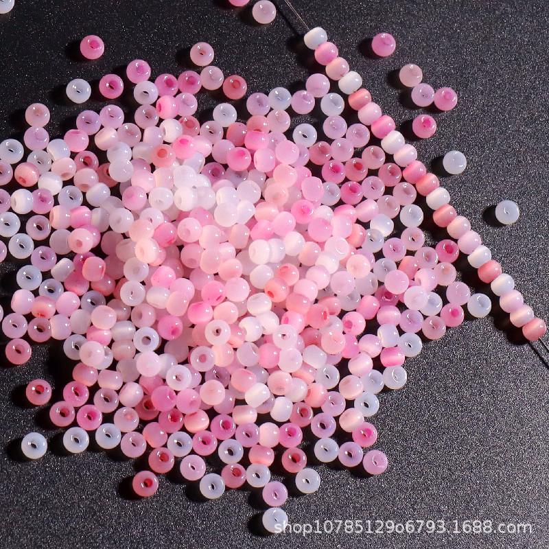 4mm Cat's Eye Jade Ice Glass Beads for DIY Jewelry