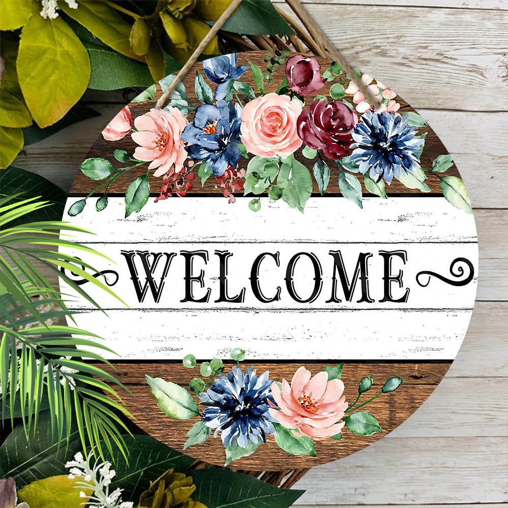 Panneau décoratif suspendu en bois, panneaux de bienvenue, décorations d'intérieur ou de jardin, pendentifs plats 2D, cadeaux de pendaison de crémaillère pour des amis