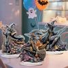 Halloween Acrylic Table Sign 2D Acrylic Ghost Pumpkin Tree Witch Plaque for Home Office Desk Tiered Tray Decor