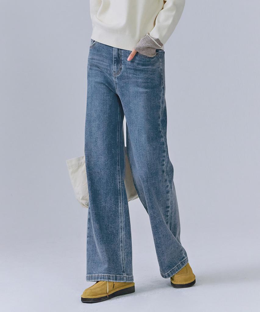 CHASECULT Women'S Brushed Wide Denim Pants-Cfrg2371C0N