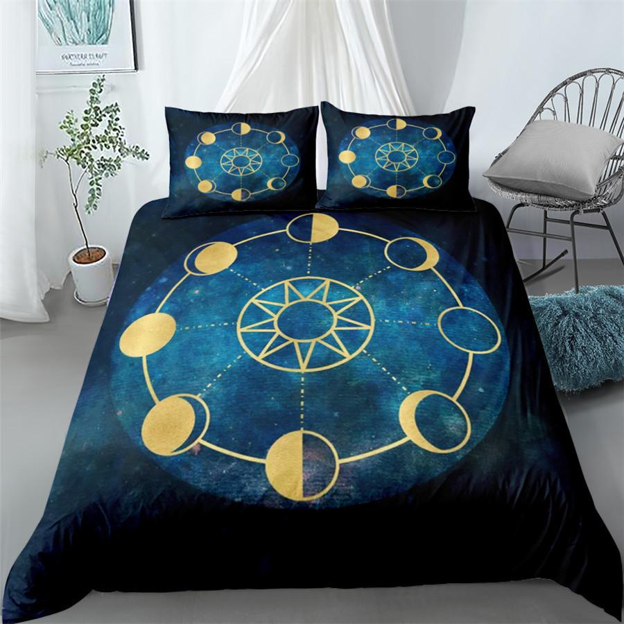 Mandala Duvet Cover Set Blue Pink Boho Chic Bedspreads Romantic Bedclothes Bohemian Bedding Set King Polyester Comforter Cover