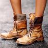 Übergröße 36-43 Schuhe für Damen Herbst Stiefeletten Stickerei Schnürung PU-Leder Damenschuhe Damenschuhe Botas De Mujer