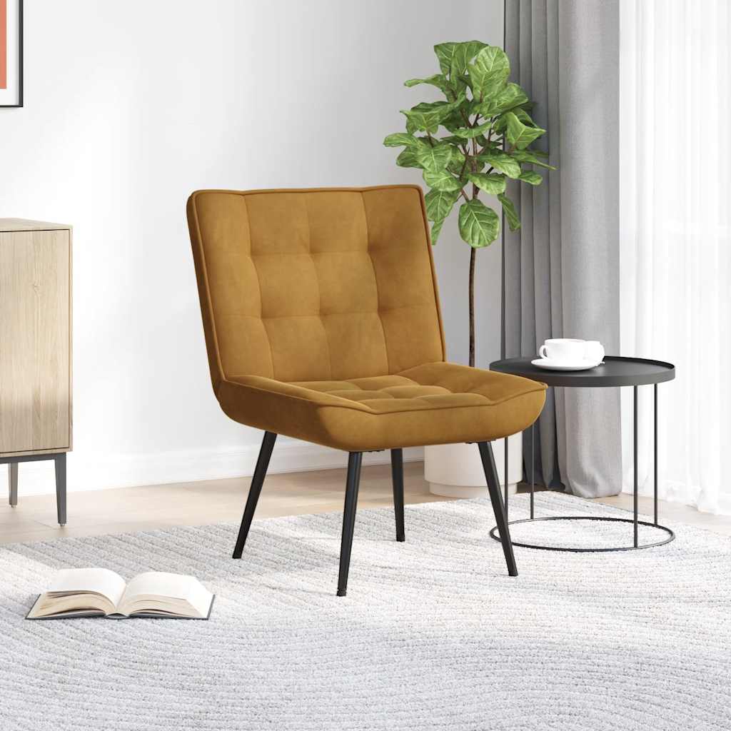 Relax Chair Brown 64 X 74 X 84 Cm Velvet
