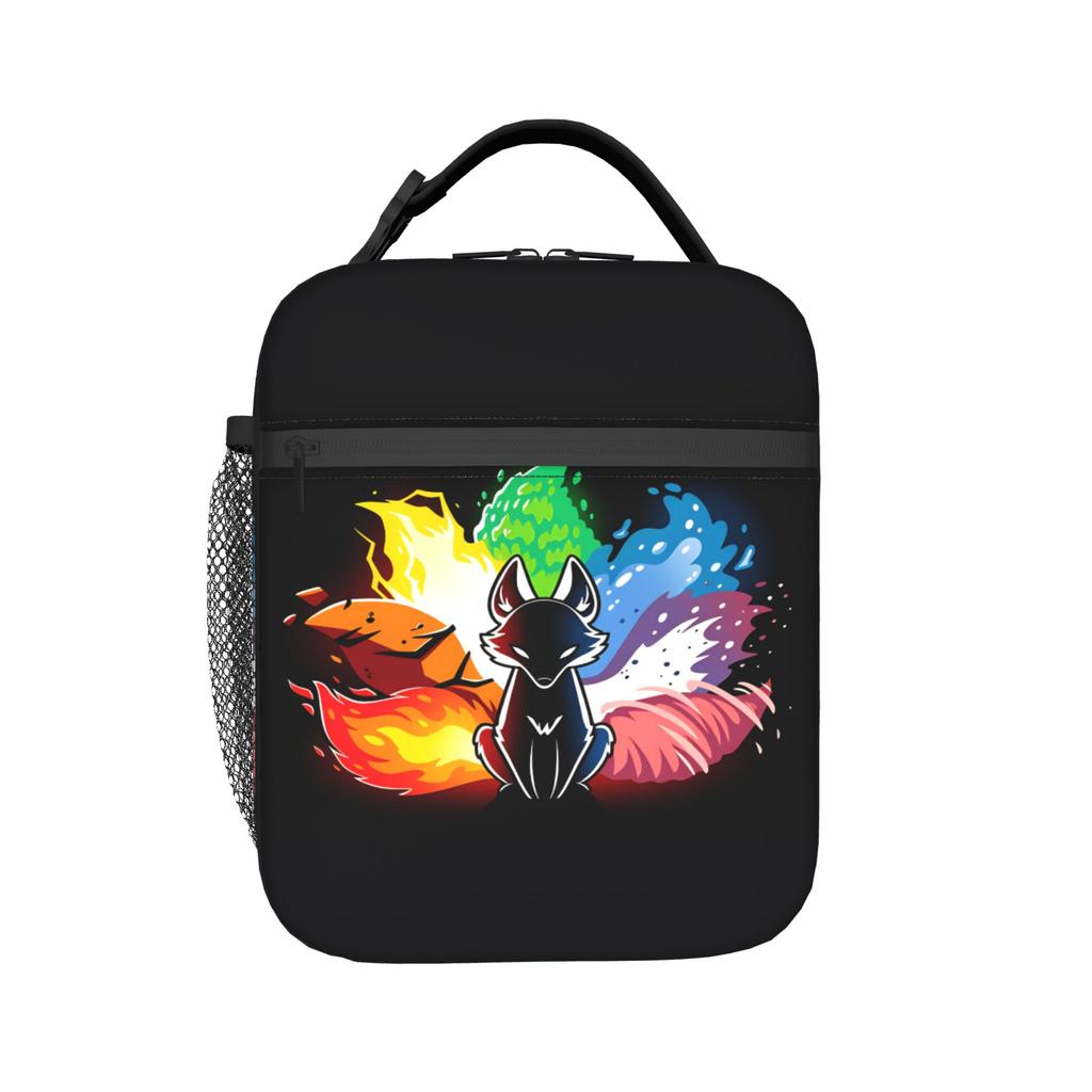 Schattige Vos Lunchtas Draagbare Rits Lunchbox Dames Reizen Grafisch Ontwerp Koeltas Mode Waterdicht Thermische Tote Handtassen