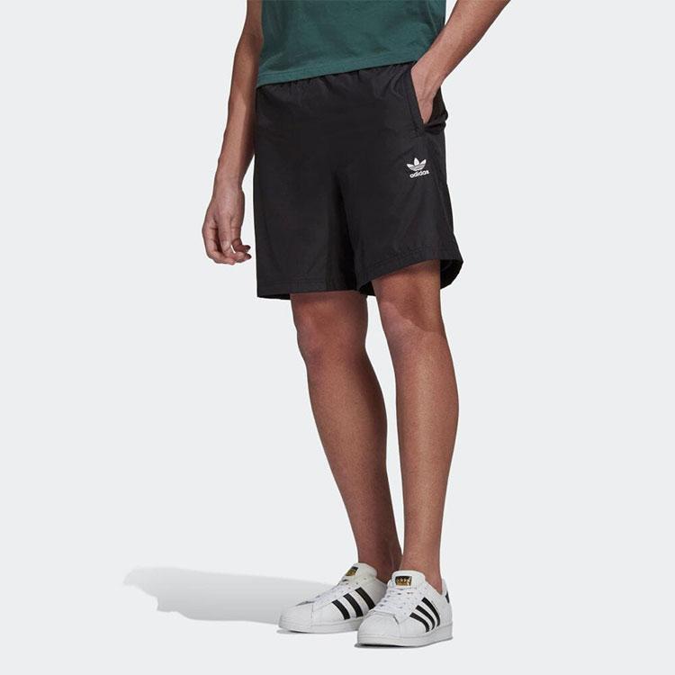 adidas Origineel Trefoil Logo Print Effen Rechte Sport Casual Shorts Heren Onderkleding Zwart HL9391