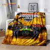 Monster Truck 3D Monster Jam Cartoon Weiche Decken, Warme Kuscheldecke Bequeme Decke für Picknick Betten Sofa Haus Schlafzimmer
