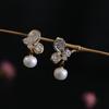 Natural Pearls The Butterfly Zircon Chic Earrings Accessories
