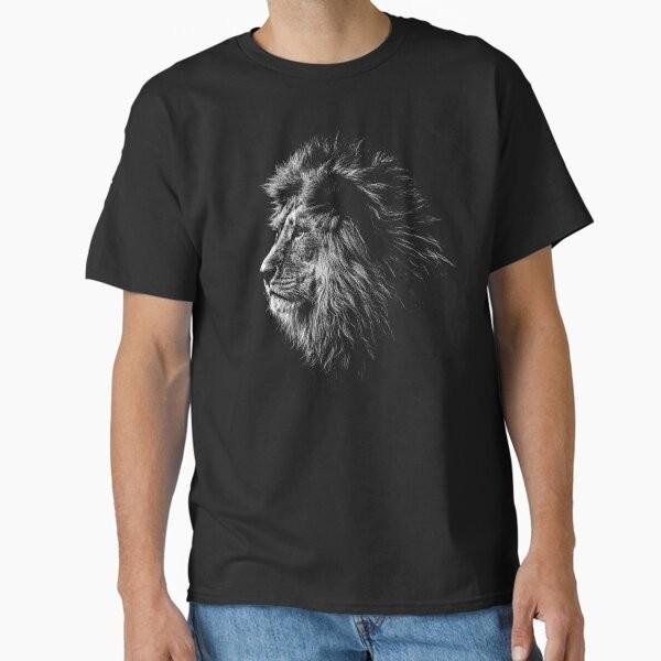 Lion In Black And White Classic Tshirt Tshirt Made In Usaus Size S2xl