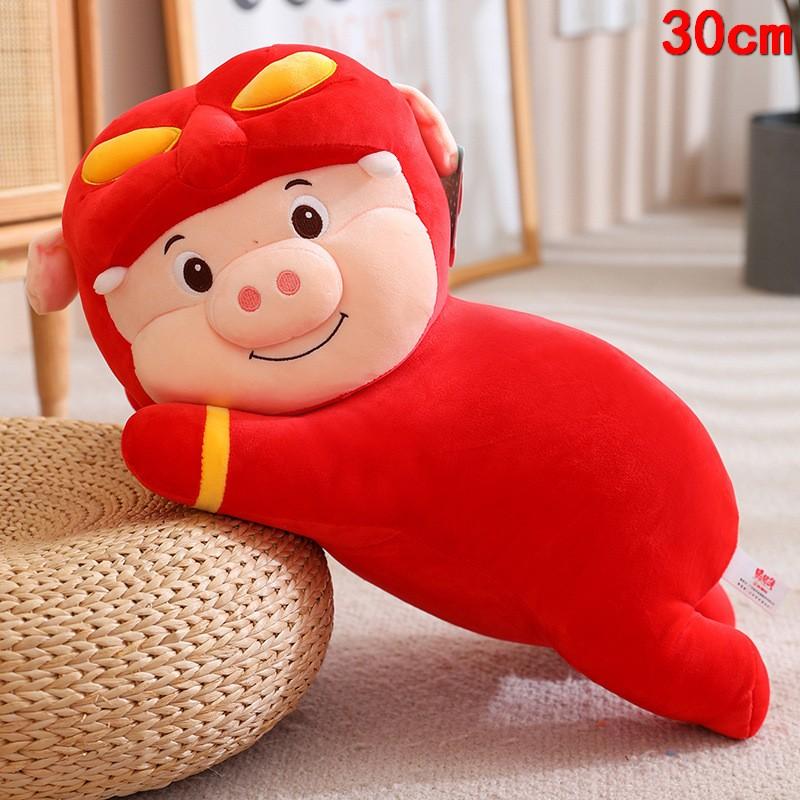 Anime Lovely Pig Man Cartoon Stuffed Soft Red Piggy Plush Toys Babys Accompany Plushies Dolls for Girls Kids Xmas Birthday Gifts