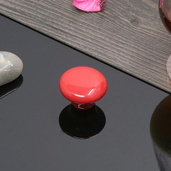 32mm Renkli Seramik Dolap Düğmeleri Yuvarlak Pas Önleyici Aksesuarlar Dolap İçin Pürüzsüz Çekmece Kulpları