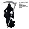 Gothic Female Grim Reaper Statue with Sickle 3D Printed Black Robe Queen Figurine Mysterious Sculpture for Home Office Desk Bookshelf Decor