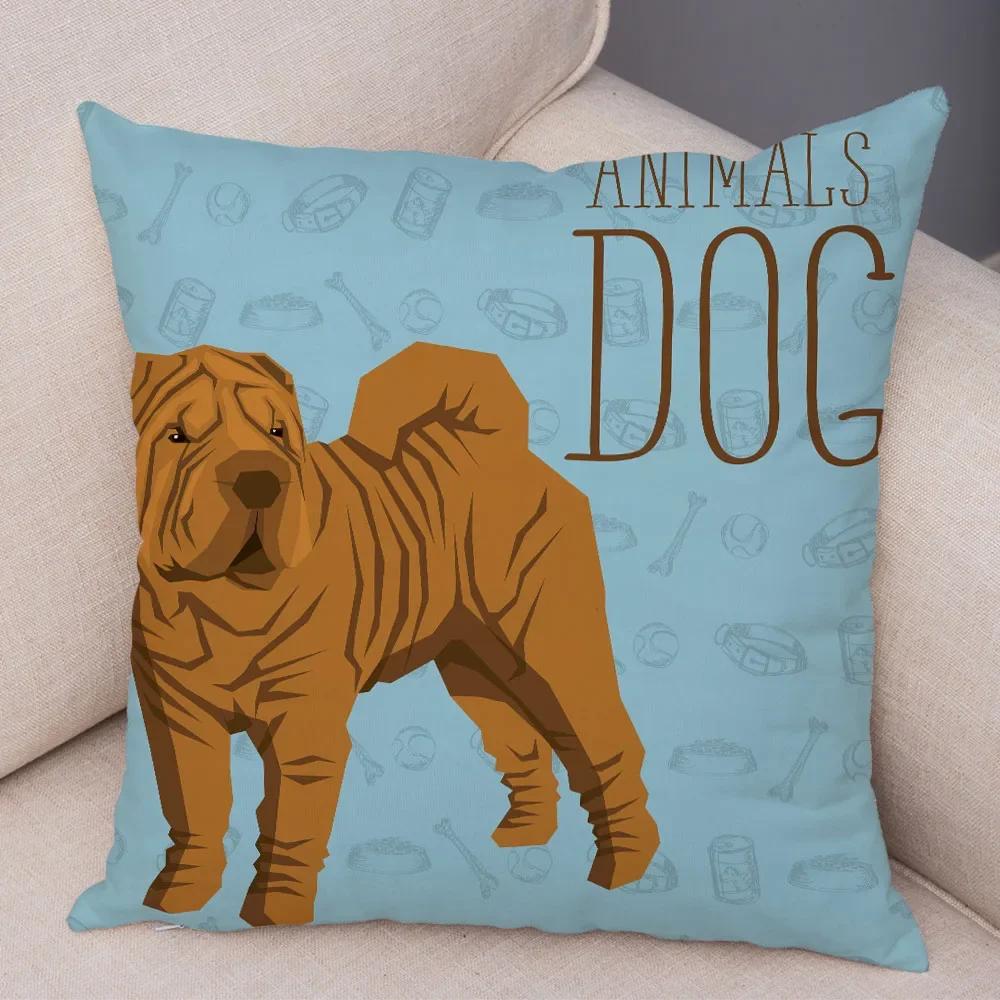 Zuhause Sofakissenbezug Farbe Dalmatiner Schnauzer Dekokissenbezug Cartoon Hund Haustier