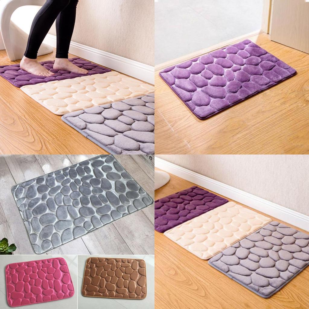 Luxurious Polyester Fiber Pebble Rug Non-slip Mat For Entryway And Bedroom