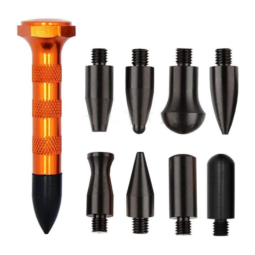 Bilplåtsbuckla Reparationsverktyg 8 Delar Huvud Bil Bucklor Flikar Ned Reparationsdragare Nylon Buckla Reparationspenna Hammare Set Bilplåtsreparationsverktyg