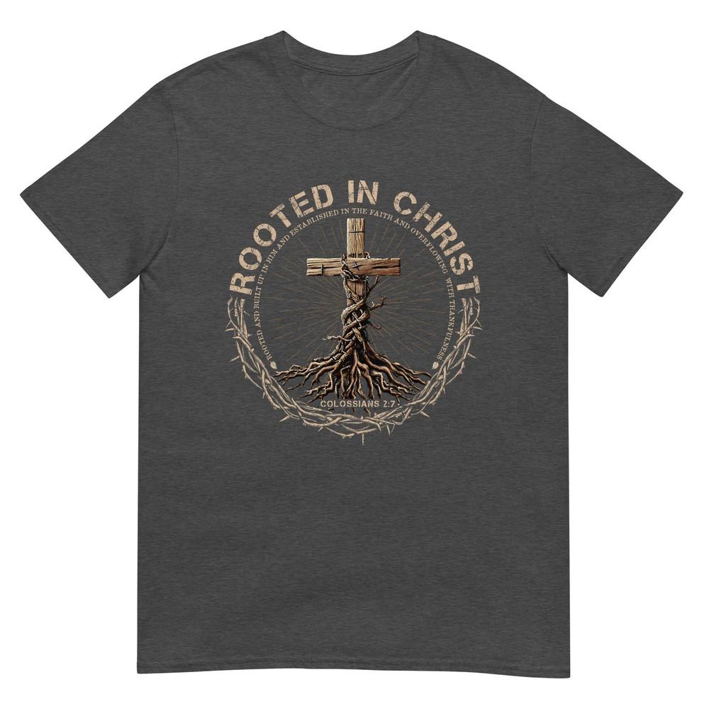 Rooted In Christ Shirt Jesus Shirt Vintage Cross Christian Tshirt