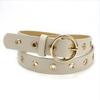 Women'S Belt Women'S Decorative Jeans Belt Round Buckle Hollow Air Eye Belt